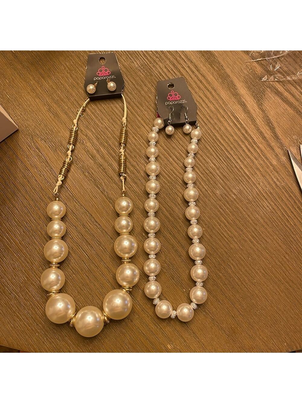 NWT Paparazzi Jewelry Set of 2 – Faux Pearl Bracelets & Earrings